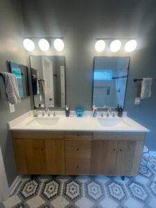 After - New Mirrors and Fixtures