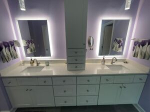 Backlit Mirrors Over Dual Vanity